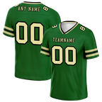 Custom Green Sleeve Stripes Yellow Personalized Authentic Football Jersey FBJ02-bc0f0f9