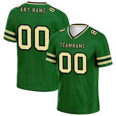 Custom Green Sleeve Stripes Yellow Personalized Authentic Football Jersey FBJ02-bc0f0f9