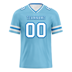 Custom Aqua Sleeve Stripes White Personalized Authentic Football Jersey FBJ02-bc0f07a