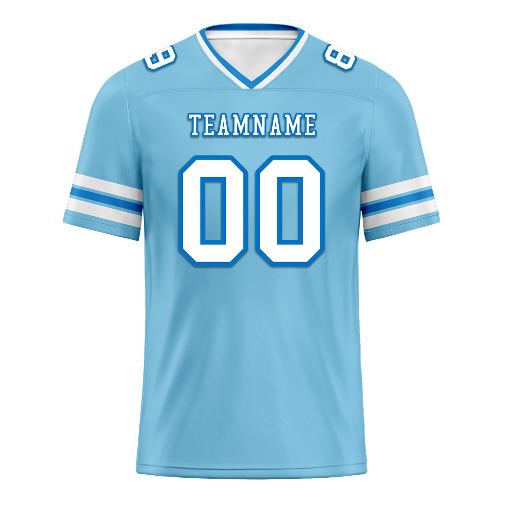 Custom Aqua Sleeve Stripes White Personalized Authentic Football Jersey FBJ02-bc0f07a