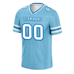 Custom Aqua Sleeve Stripes White Personalized Authentic Football Jersey FBJ02-bc0f07a