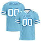 Custom Aqua Sleeve Stripes White Personalized Authentic Football Jersey FBJ02-bc0f07a