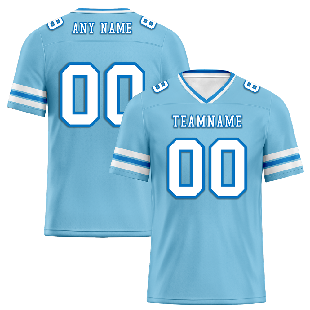 Custom Aqua Sleeve Stripes White Personalized Authentic Football Jersey FBJ02-bc0f07a
