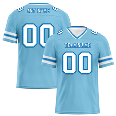 Custom Aqua Sleeve Stripes White Personalized Authentic Football Jersey FBJ02-bc0f07a