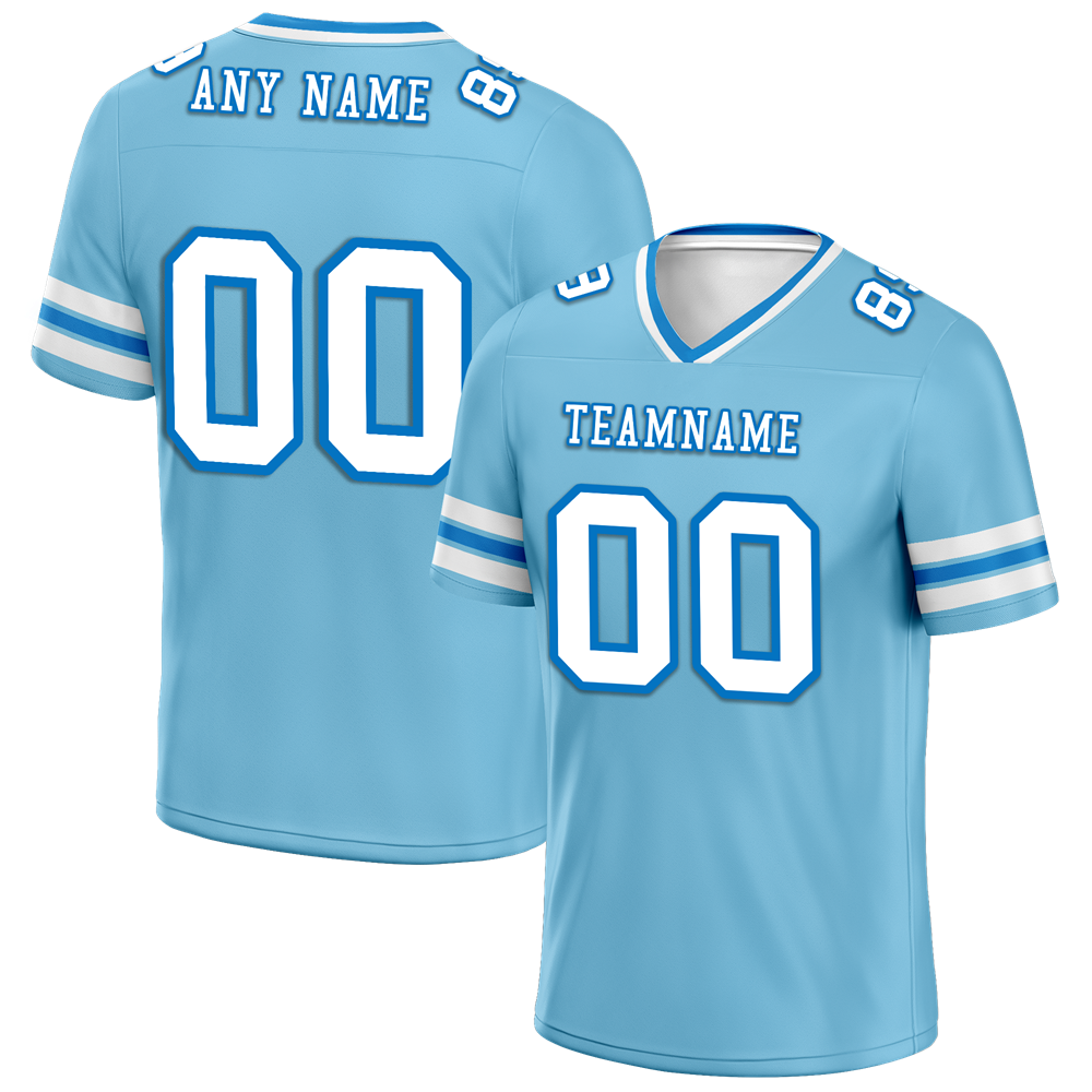 Custom Aqua Sleeve Stripes White Personalized Authentic Football Jersey FBJ02-bc0f07a