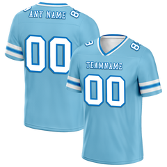 Custom Aqua Sleeve Stripes White Personalized Authentic Football Jersey FBJ02-bc0f07a