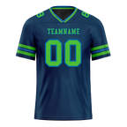 Custom Blue Sleeve Stripes Green Personalized Authentic Football Jersey FBJ02-bc0f07b