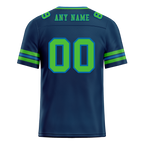 Custom Blue Sleeve Stripes Green Personalized Authentic Football Jersey FBJ02-bc0f07b