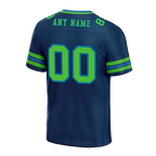 Custom Blue Sleeve Stripes Green Personalized Authentic Football Jersey FBJ02-bc0f07b