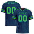 Custom Blue Sleeve Stripes Green Personalized Authentic Football Jersey FBJ02-bc0f07b