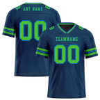 Custom Blue Sleeve Stripes Green Personalized Authentic Football Jersey FBJ02-bc0f07b