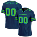 Custom Blue Sleeve Stripes Green Personalized Authentic Football Jersey FBJ02-bc0f07b