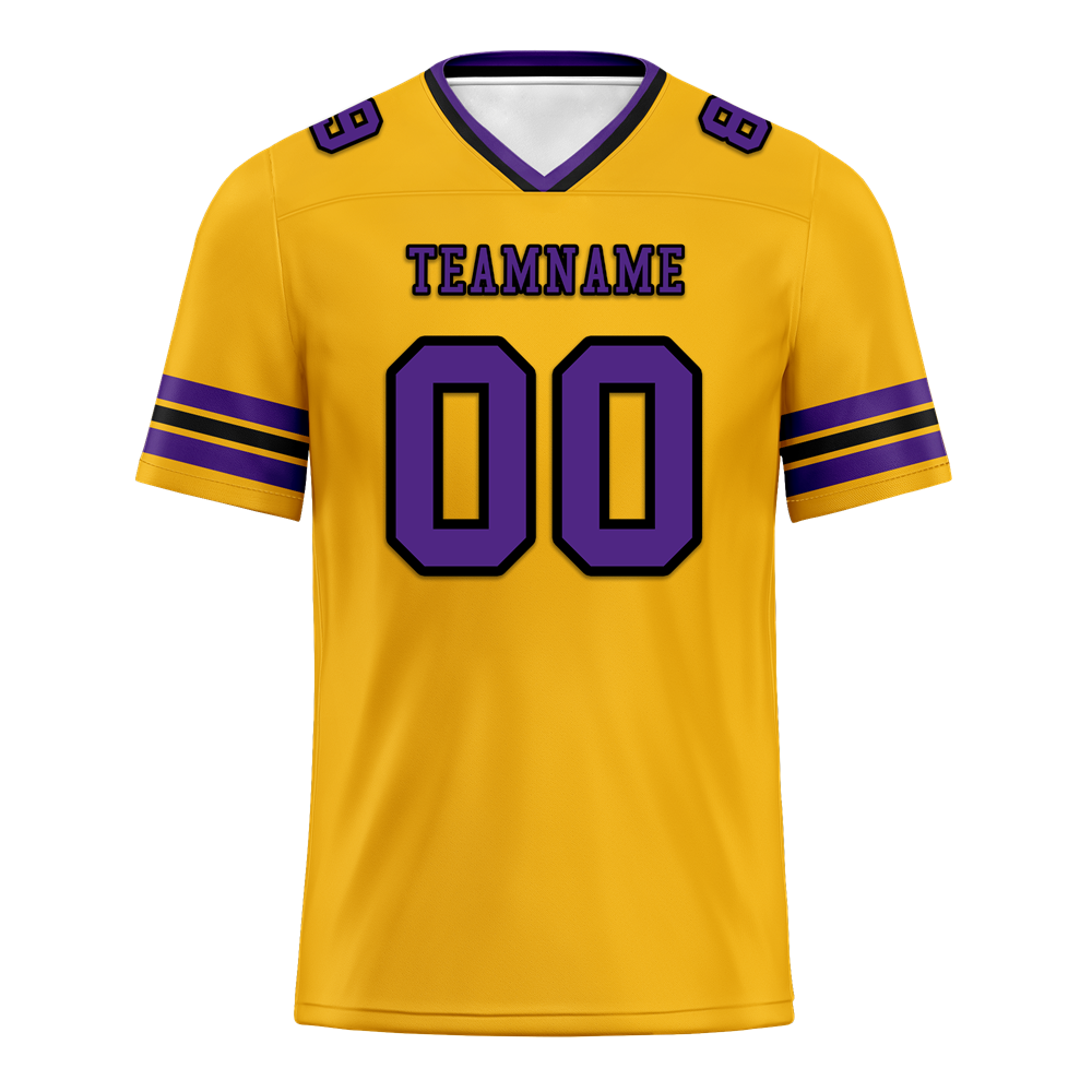 Custom Yellow Sleeve Stripes Purple Personalized Authentic Football Jersey FBJ02-bc0f07c