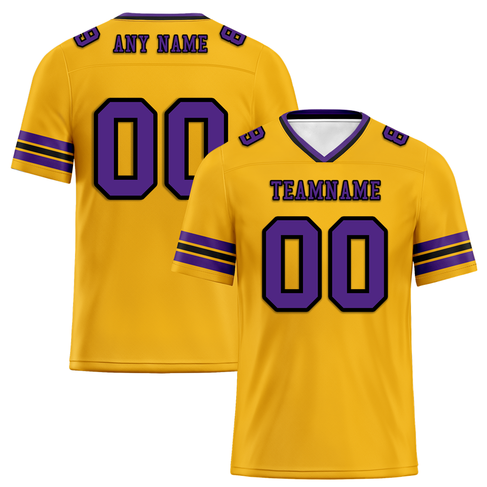 Custom Yellow Sleeve Stripes Purple Personalized Authentic Football Jersey FBJ02-bc0f07c