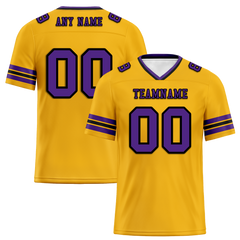 Custom Yellow Sleeve Stripes Purple Personalized Authentic Football Jersey FBJ02-bc0f07c