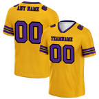 Custom Yellow Sleeve Stripes Purple Personalized Authentic Football Jersey FBJ02-bc0f07c