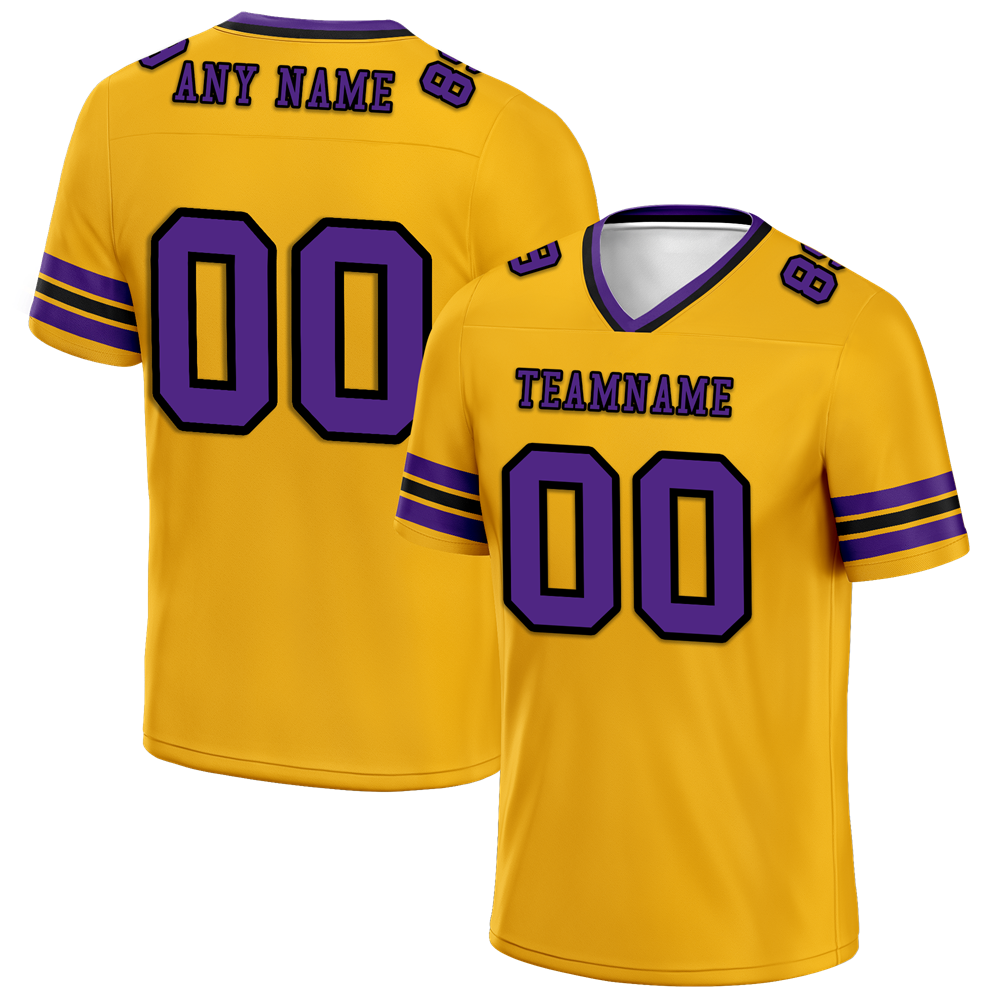 Custom Yellow Sleeve Stripes Purple Personalized Authentic Football Jersey FBJ02-bc0f07c