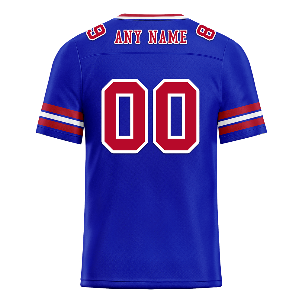 Custom Blue Sleeve Stripes Brown Personalized Authentic Football Jersey FBJ02-bc0f07e