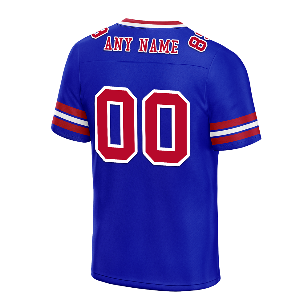 Custom Blue Sleeve Stripes Brown Personalized Authentic Football Jersey FBJ02-bc0f07e