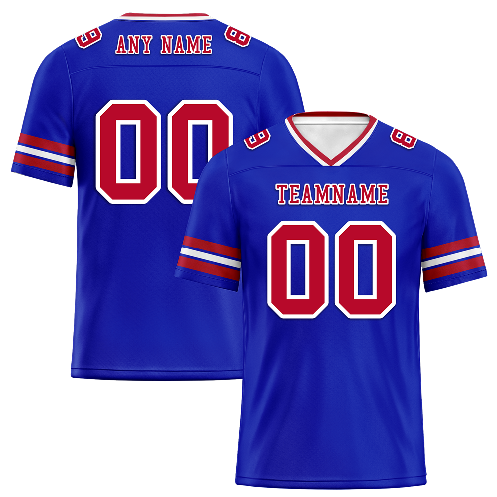 Custom Blue Sleeve Stripes Brown Personalized Authentic Football Jersey FBJ02-bc0f07e