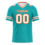 Custom Aqua Sleeve Stripes White Personalized Authentic Football Jersey FBJ02-bc0f07f