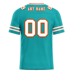 Custom Aqua Sleeve Stripes White Personalized Authentic Football Jersey FBJ02-bc0f07f