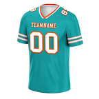 Custom Aqua Sleeve Stripes White Personalized Authentic Football Jersey FBJ02-bc0f07f