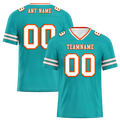 Custom Aqua Sleeve Stripes White Personalized Authentic Football Jersey FBJ02-bc0f07f