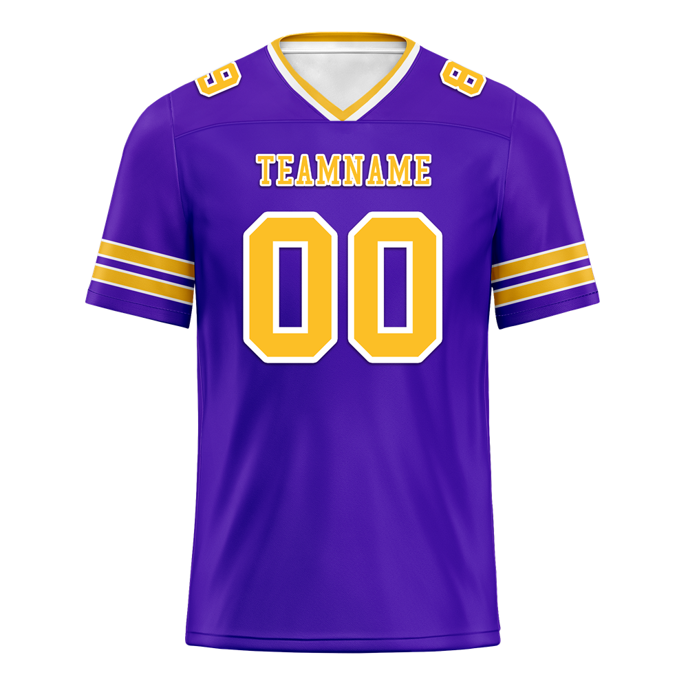Custom Purple Sleeve Stripes Yellow Personalized Authentic Football Jersey FBJ02-bc0f077