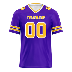 Custom Purple Sleeve Stripes Yellow Personalized Authentic Football Jersey FBJ02-bc0f077