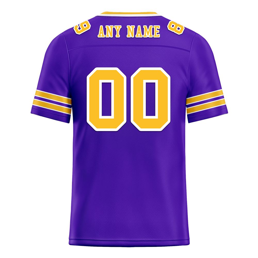 Custom Purple Sleeve Stripes Yellow Personalized Authentic Football Jersey FBJ02-bc0f077