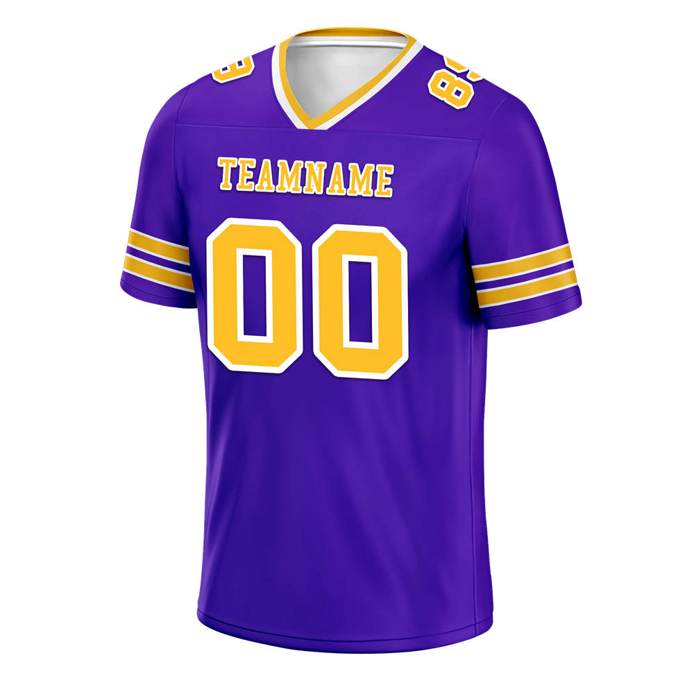 Custom Purple Sleeve Stripes Yellow Personalized Authentic Football Jersey FBJ02-bc0f077