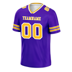 Custom Purple Sleeve Stripes Yellow Personalized Authentic Football Jersey FBJ02-bc0f077