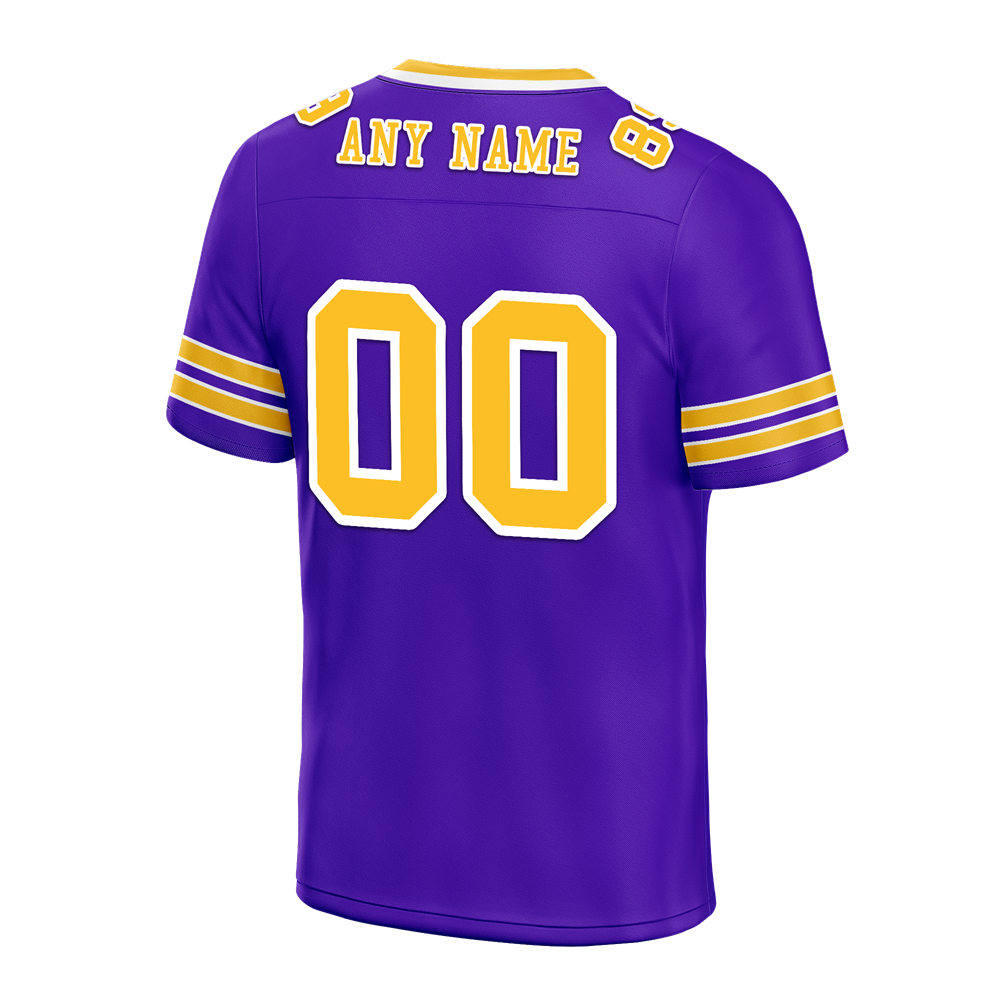 Custom Purple Sleeve Stripes Yellow Personalized Authentic Football Jersey FBJ02-bc0f077