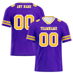 Custom Purple Sleeve Stripes Yellow Personalized Authentic Football Jersey FBJ02-bc0f077