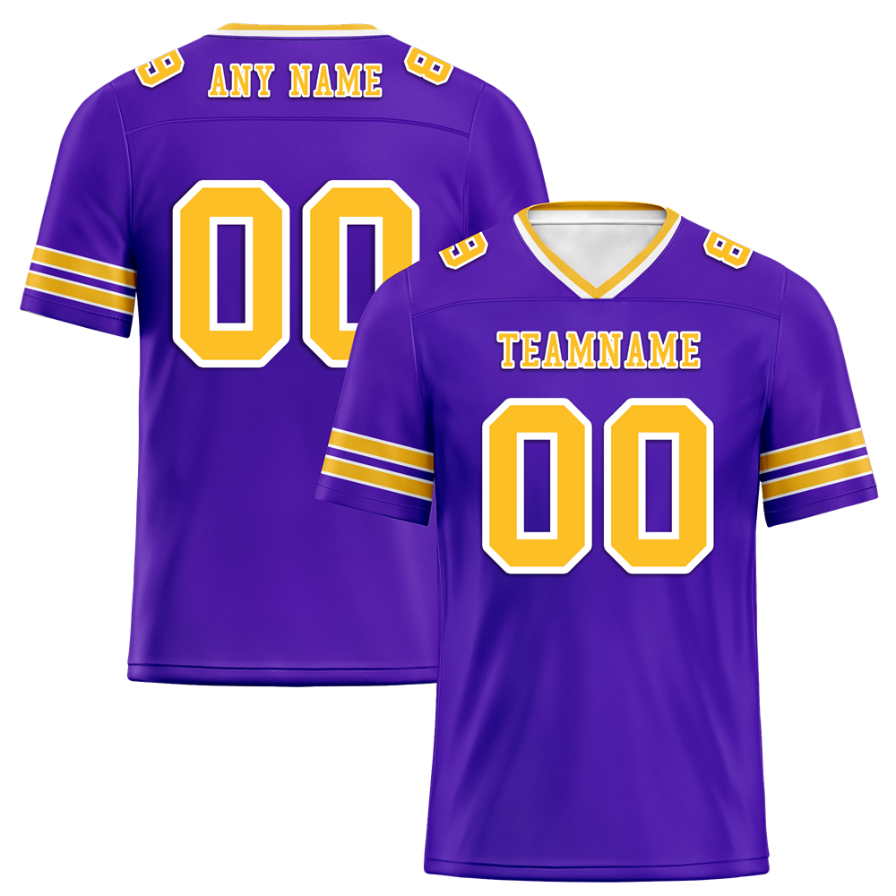 Custom Purple Sleeve Stripes Yellow Personalized Authentic Football Jersey FBJ02-bc0f077