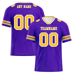 Custom Purple Sleeve Stripes Yellow Personalized Authentic Football Jersey FBJ02-bc0f077