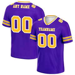 Custom Purple Sleeve Stripes Yellow Personalized Authentic Football Jersey FBJ02-bc0f077