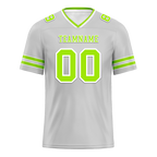 Custom Grey Sleeve Stripes Green Personalized Authentic Football Jersey FBJ02-bc0f078