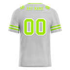 Custom Grey Sleeve Stripes Green Personalized Authentic Football Jersey FBJ02-bc0f078