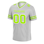Custom Grey Sleeve Stripes Green Personalized Authentic Football Jersey FBJ02-bc0f078