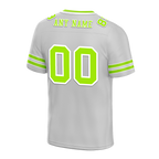 Custom Grey Sleeve Stripes Green Personalized Authentic Football Jersey FBJ02-bc0f078