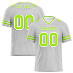 Custom Grey Sleeve Stripes Green Personalized Authentic Football Jersey FBJ02-bc0f078