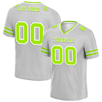 Custom Grey Sleeve Stripes Green Personalized Authentic Football Jersey FBJ02-bc0f078