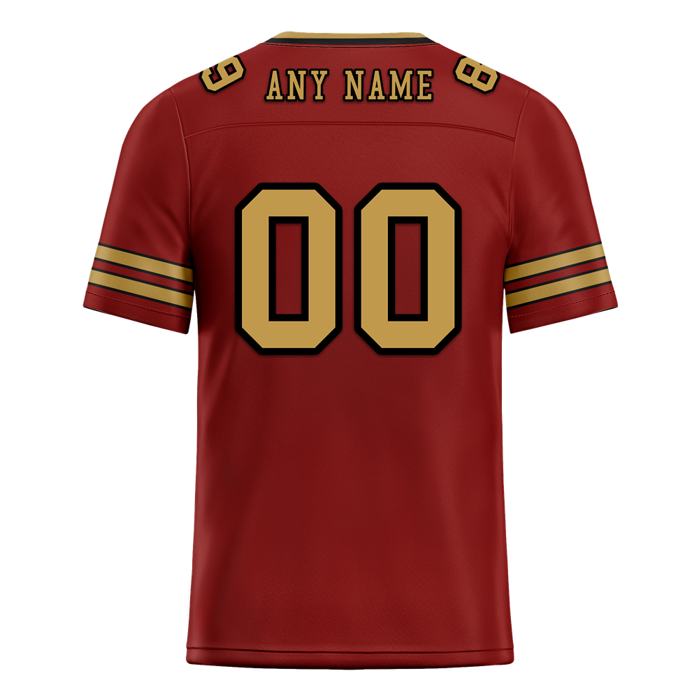 Custom Brown Sleeve Stripes Orange Personalized Authentic Football Jersey FBJ02-bc0f079