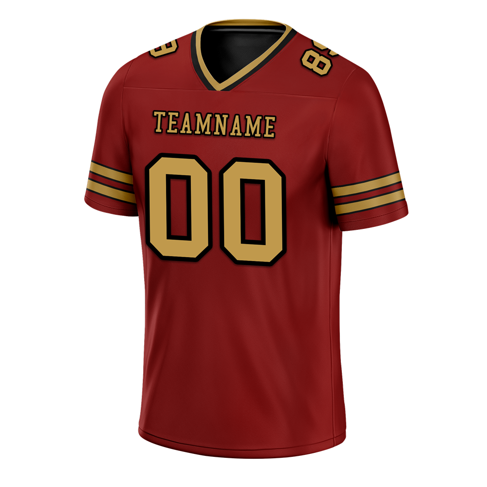 Custom Brown Sleeve Stripes Orange Personalized Authentic Football Jersey FBJ02-bc0f079