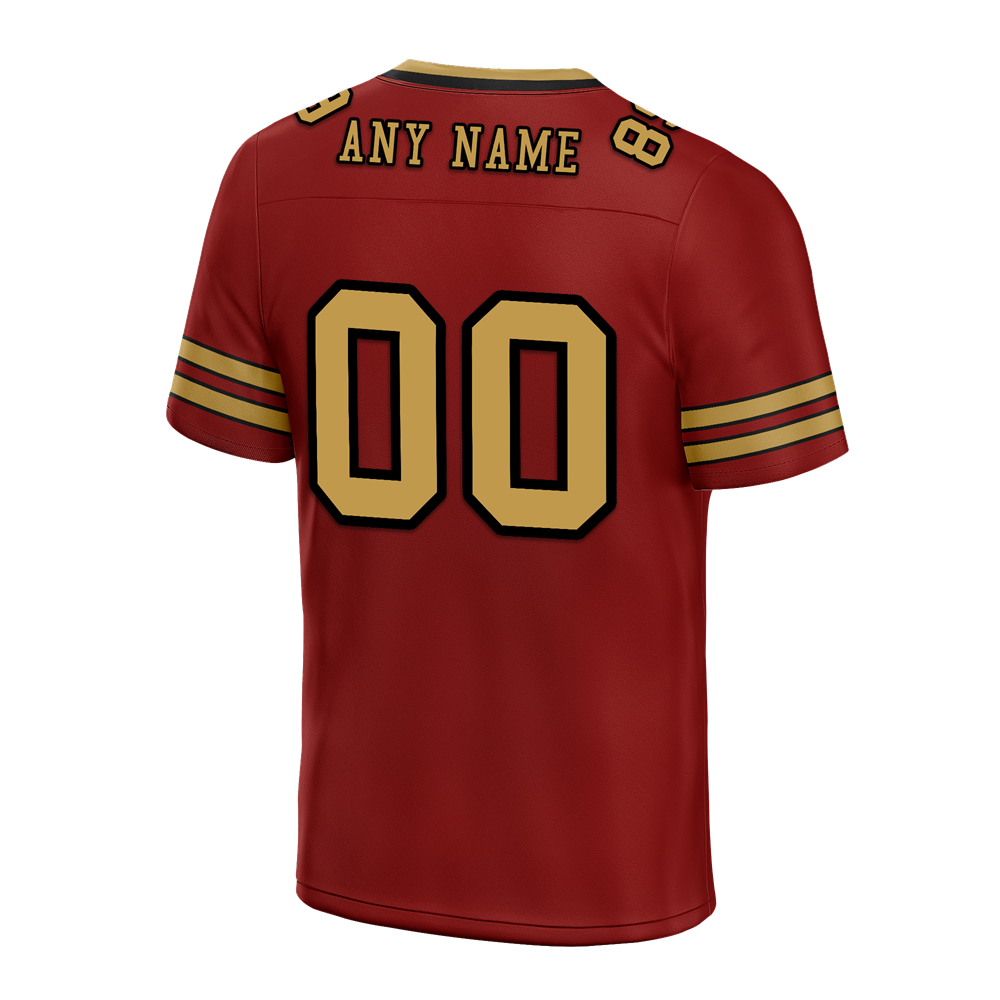Custom Brown Sleeve Stripes Orange Personalized Authentic Football Jersey FBJ02-bc0f079