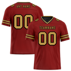 Custom Brown Sleeve Stripes Orange Personalized Authentic Football Jersey FBJ02-bc0f079