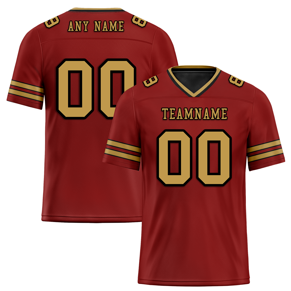 Custom Brown Sleeve Stripes Orange Personalized Authentic Football Jersey FBJ02-bc0f079