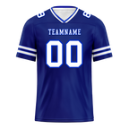 Custom Blue Sleeve Stripes White Personalized Authentic Football Jersey FBJ02-bc0f08a